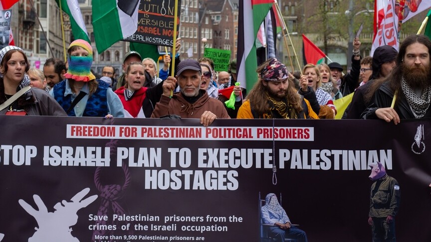 Hollanda'da "Filistinli Esirler Günü" dolayısıyla protesto düzenlendi