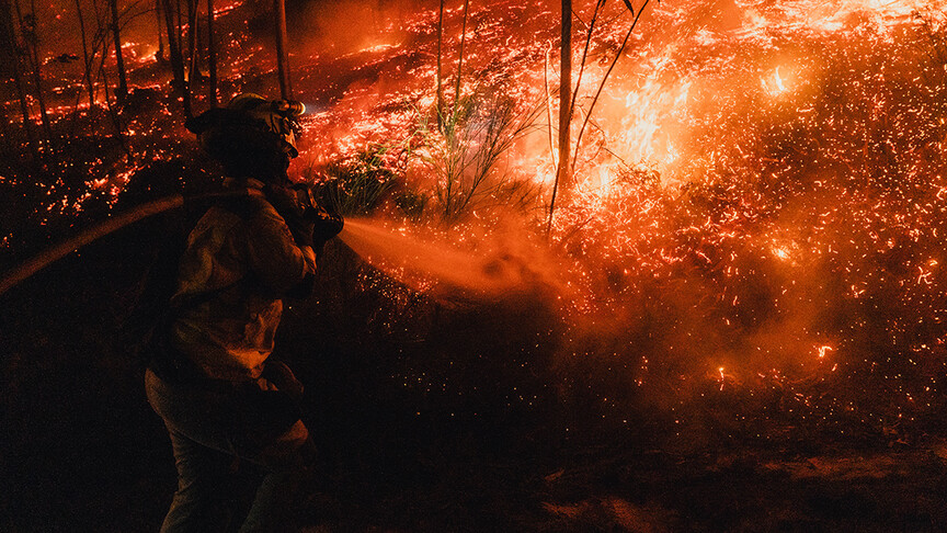 Japonya'nın Iwate eyaletindeki orman yangınlarını söndürme çalışmaları ikinci gününde devam ediyor