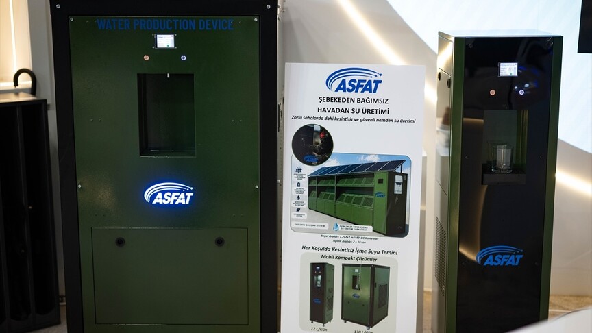 ASFAT'ın havadan su üretim sistemi günlük 25 tona kadar içme suyu üretiyor