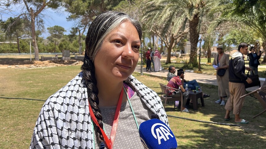 İsrail'in Sumud Filosu'nda alıkoyup serbest bıraktığı ABD'li aktivist Libya'daki Sumud Kara Konvoyu'na katıldı