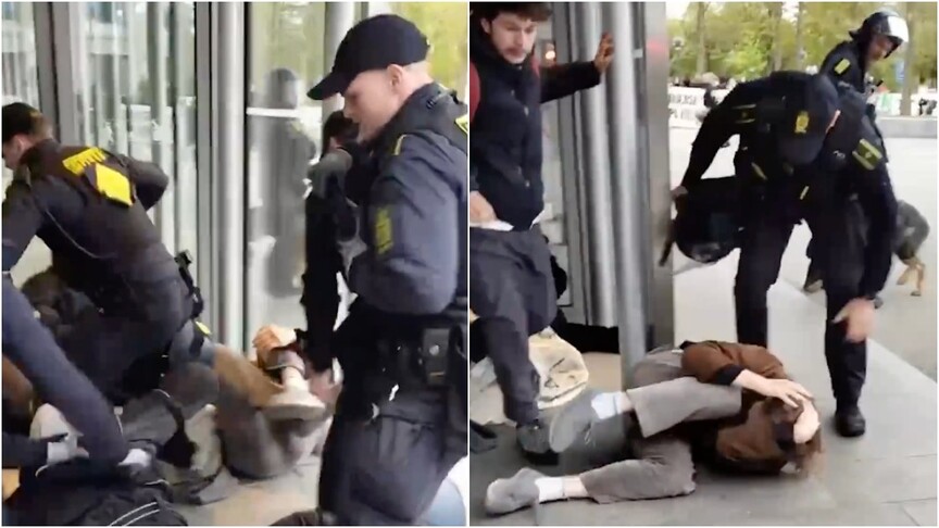 Danimarka'da İsrail'e silah taşıyan nakliye şirketini protesto eden aktivistlere polis müdahale etti