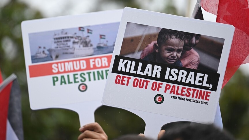 İsrail'in Küresel Sumud Filosu'na saldırısı Başkent'te protesto edildi