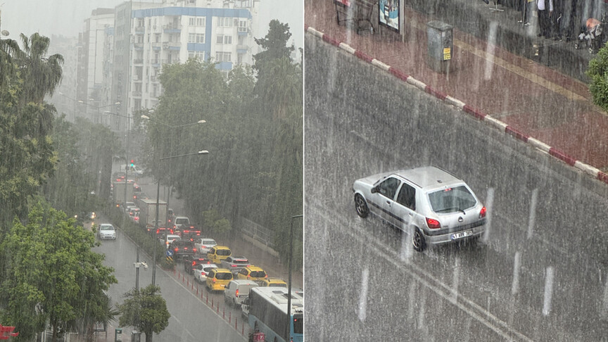 Antalya'da sağanak ve dolu etkili oldu