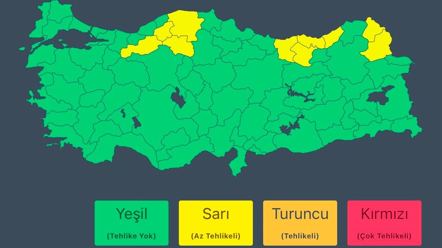 İçişleri Bakanlığından 10 il için "sarı" kodlu meteorolojik uyarı