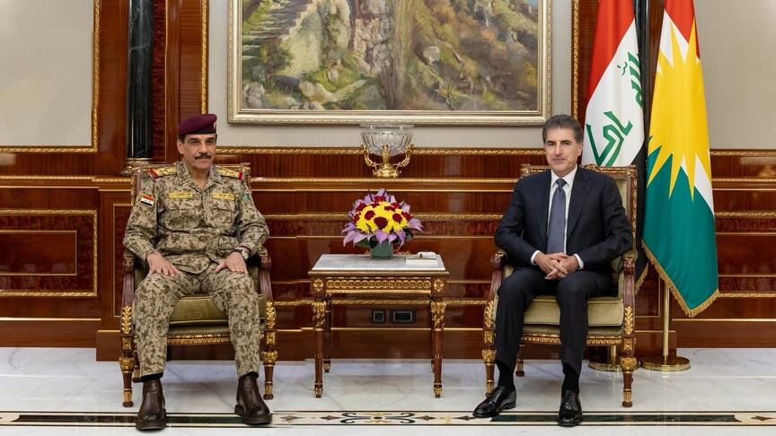 نێچیرڤان بارزانی و سوپاسالاری عێڕاق عەبدولئەمیر یارەڵڵا کۆبوونەوە