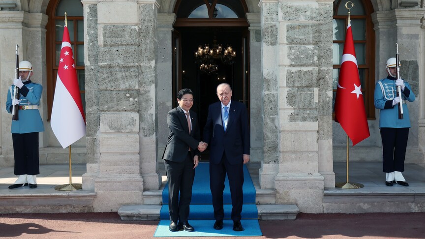 Cumhurbaşkanı Erdoğan, Singapur Başbakanı Wong'u resmi törenle karşıladı