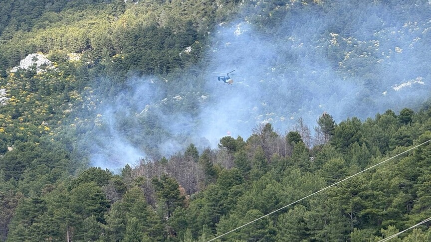Kaş ilçesinde ormanlık alanda yangın çıktı
