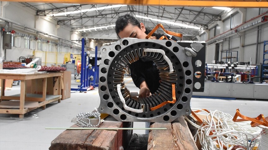 Çin'in rüzgar türbinlerinin kanat motorları Aksaray'da üretiliyor