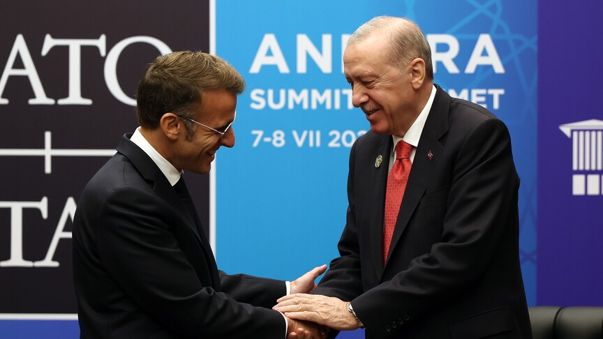 Macron, Cumhurbaşkanı Erdoğan ile görüşmesinden çok memnun kaldığını söyledi