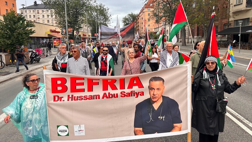 İsveç'te İsrail'in Filistin ve Lübnan'a yönelik saldırıları protesto edildi