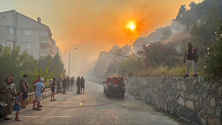 Aydın'da zeytinlik ve makilik alanda çıkan yangın kontrol altına alındı