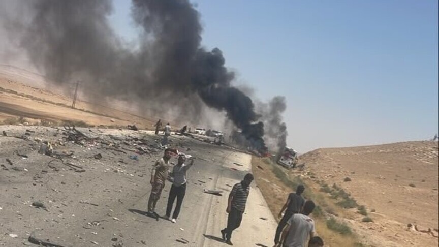 بە هۆی پێکدادانی نێوان دوو پاس لە سووریا، ٣٥ کەس گیانیان لەدەستداوە و ٣٠ کەسی دیکەش بریندارن