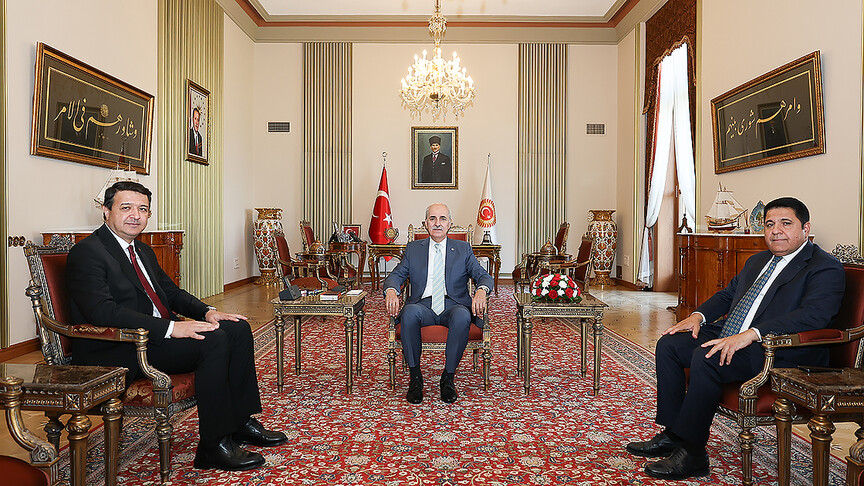 TBMM Başkanı Kurtulmuş, Saadet Partisi Genel Başkanı Mahmut Arıkan’ı kabul etti
