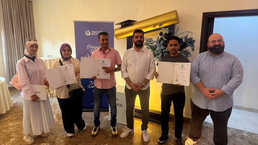 Libya'daki Yunus Emre Enstitüsü Türkçe kurslarında ilk mezuniyet heyecanı