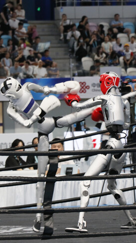Robot ringde nakavt oldu, rakibi zafer dansı yaptı