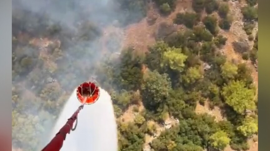 Antalya'da orman yakınında çıkan yangına müdahale ediliyor