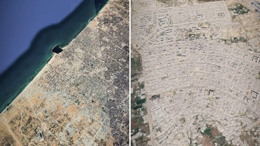 İsrail'in Gazze'deki yıkımı, Google Haritalar'ın uydu görüntülerine yansıdı