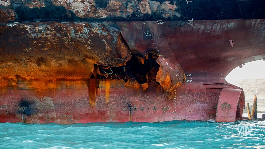 Iran’s Revolutionary Guard says oil tanker struck mine and caught fire in Strait of Hormuz