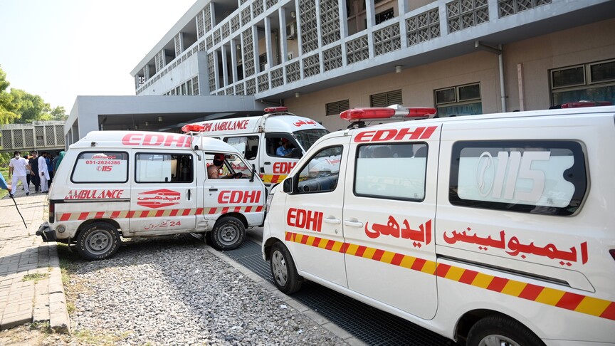 9 killed as ambulance catches fire in southern Pakistan