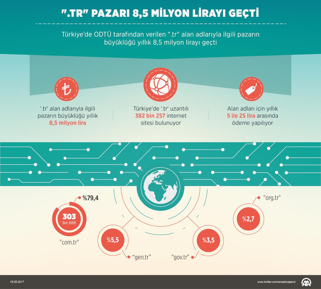 ".tr" pazarı 8,5 milyon lirayı geçti