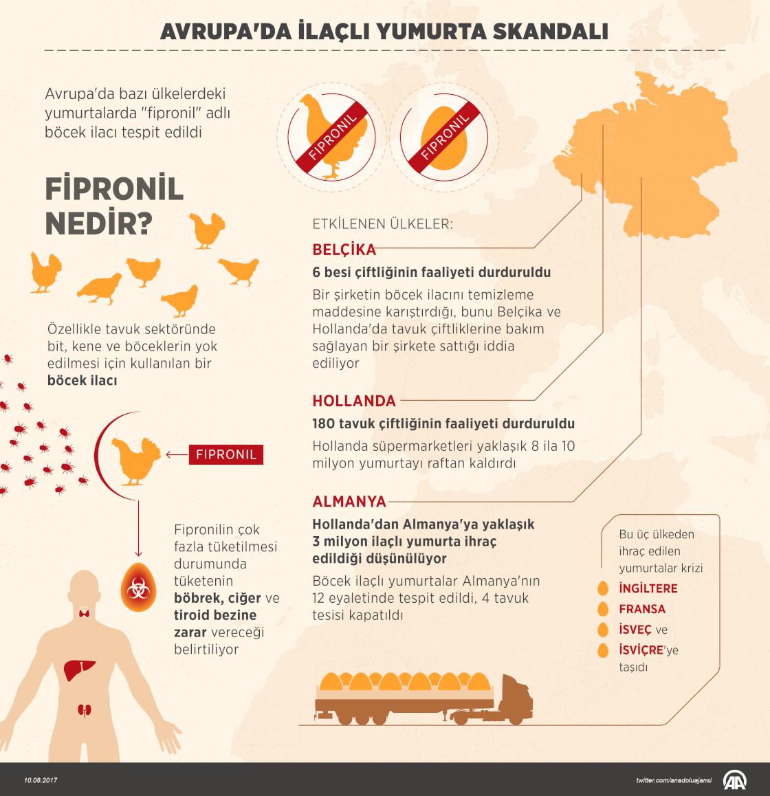 Avrupa'da ilaçlı yumurta skandalı
