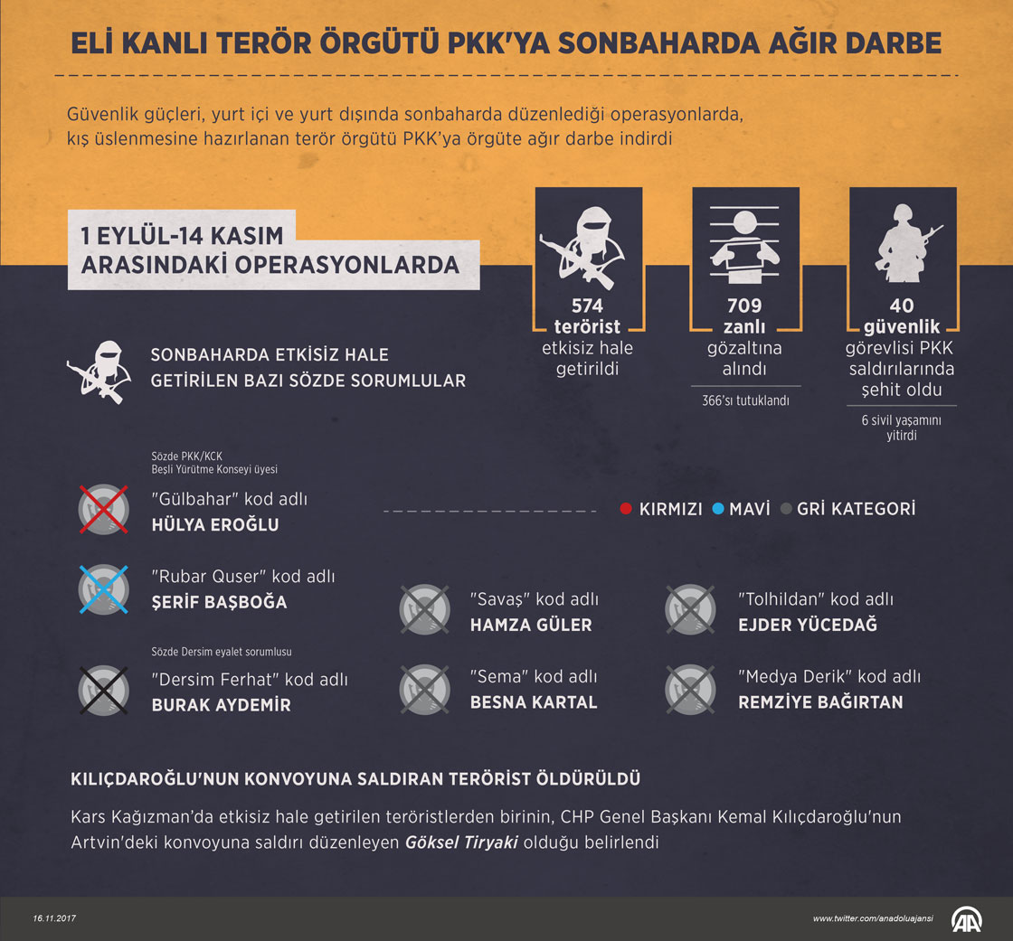 Eli kanlı terör örgütü PKK'ya sonbaharda ağır darbe