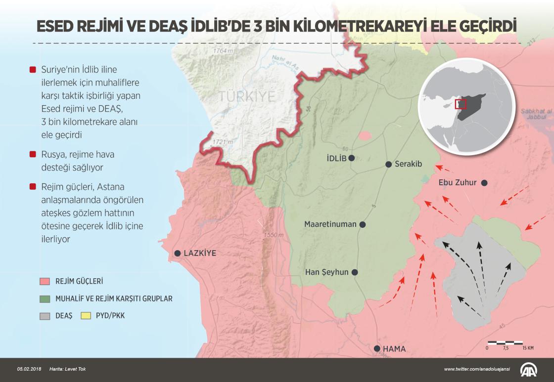 Esed rejimi ve DEAŞ İdlib'de 3 bin kilometrekareyi ele geçirdi