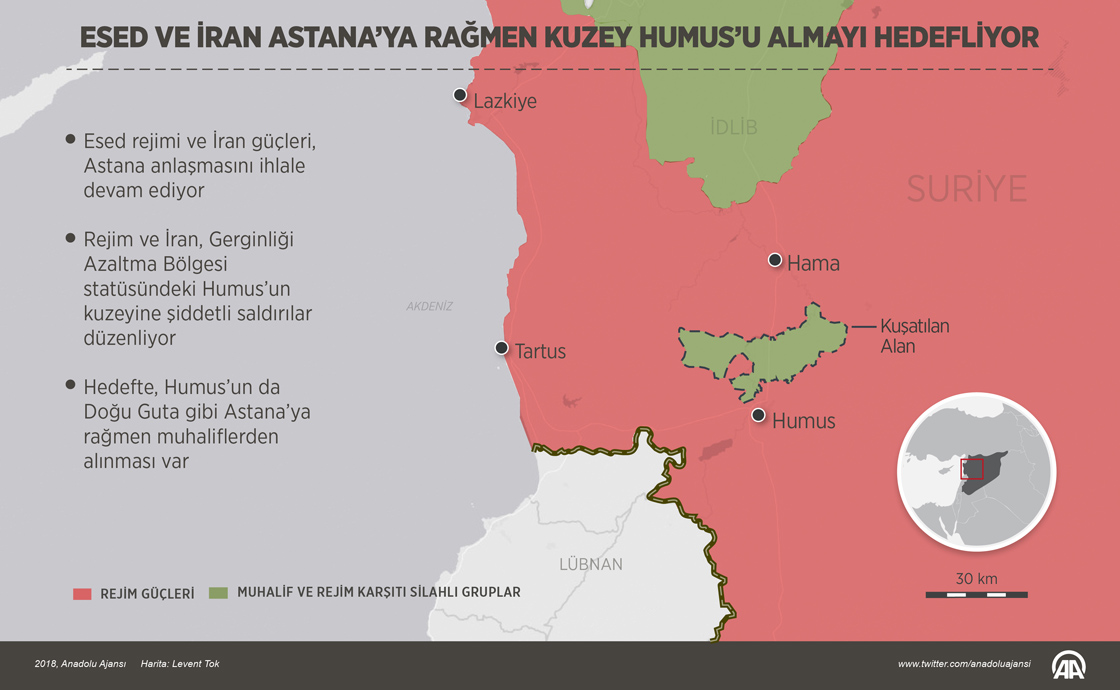 Esed ve İran Astana'ya rağmen kuzey Humus'u almayı hedefliyor 