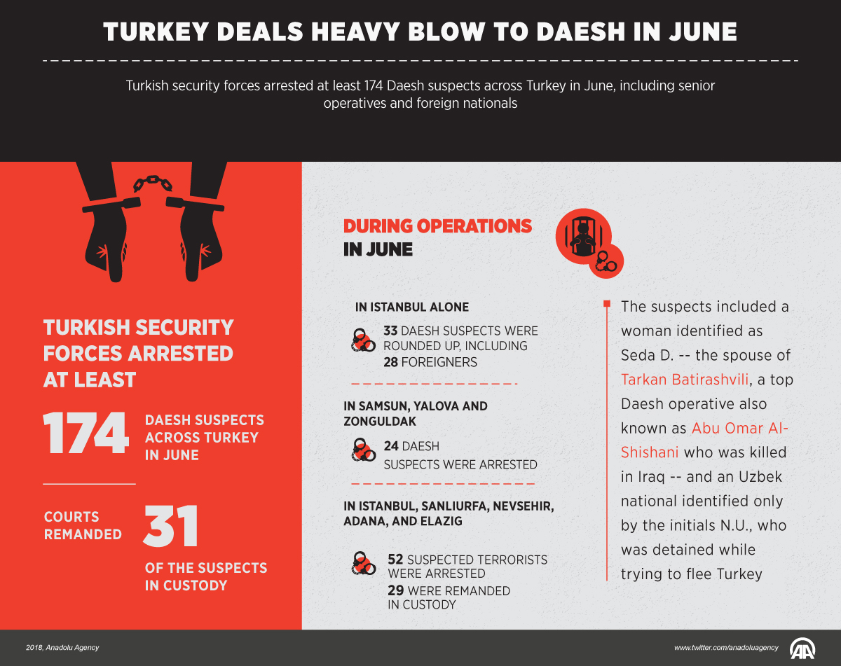 Turkey deals heavy blow to Daesh in June
