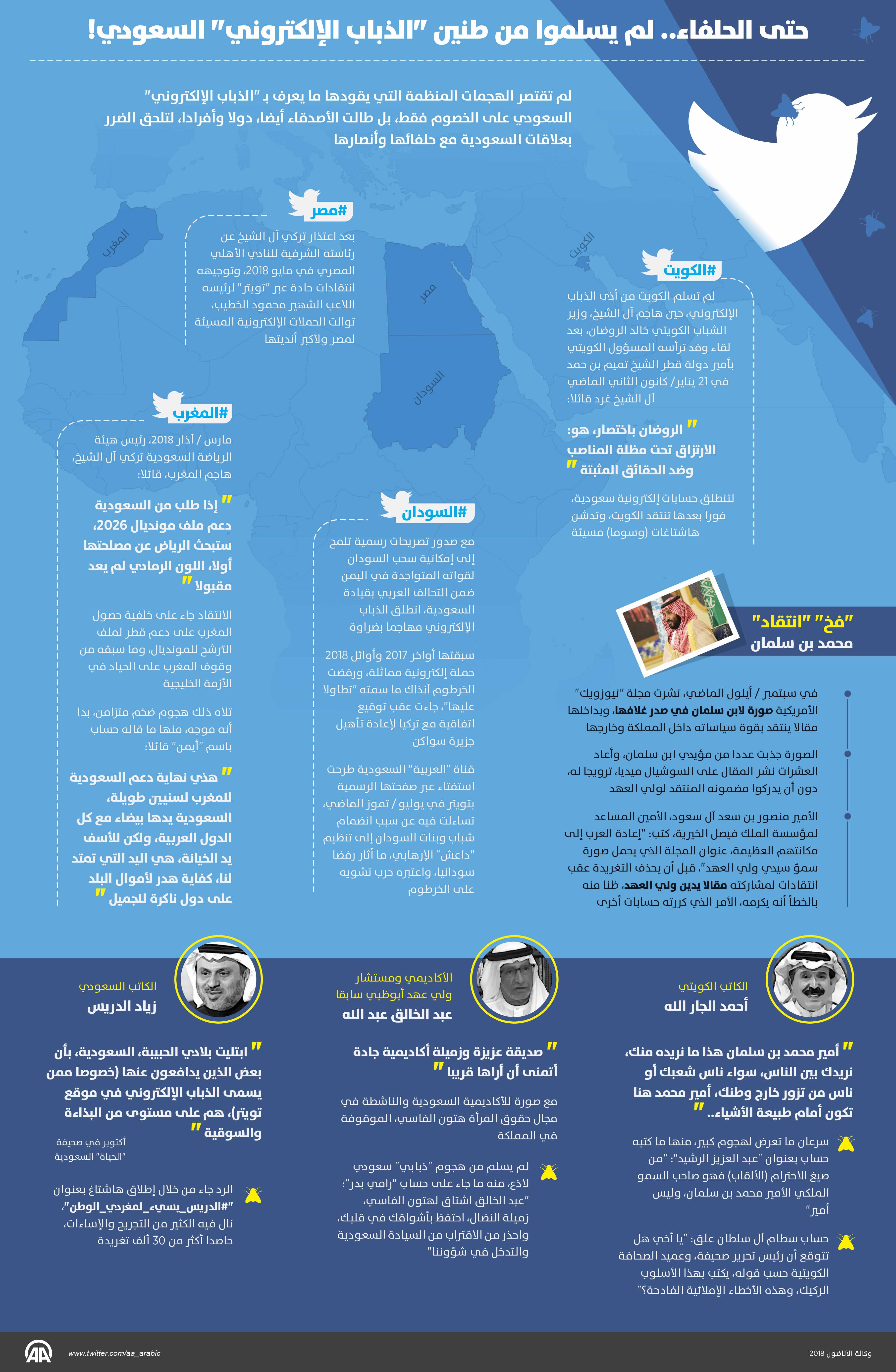 حتى الحلفاء.. لم يسلموا من طنين "الذباب الإلكتروني" السعودي!