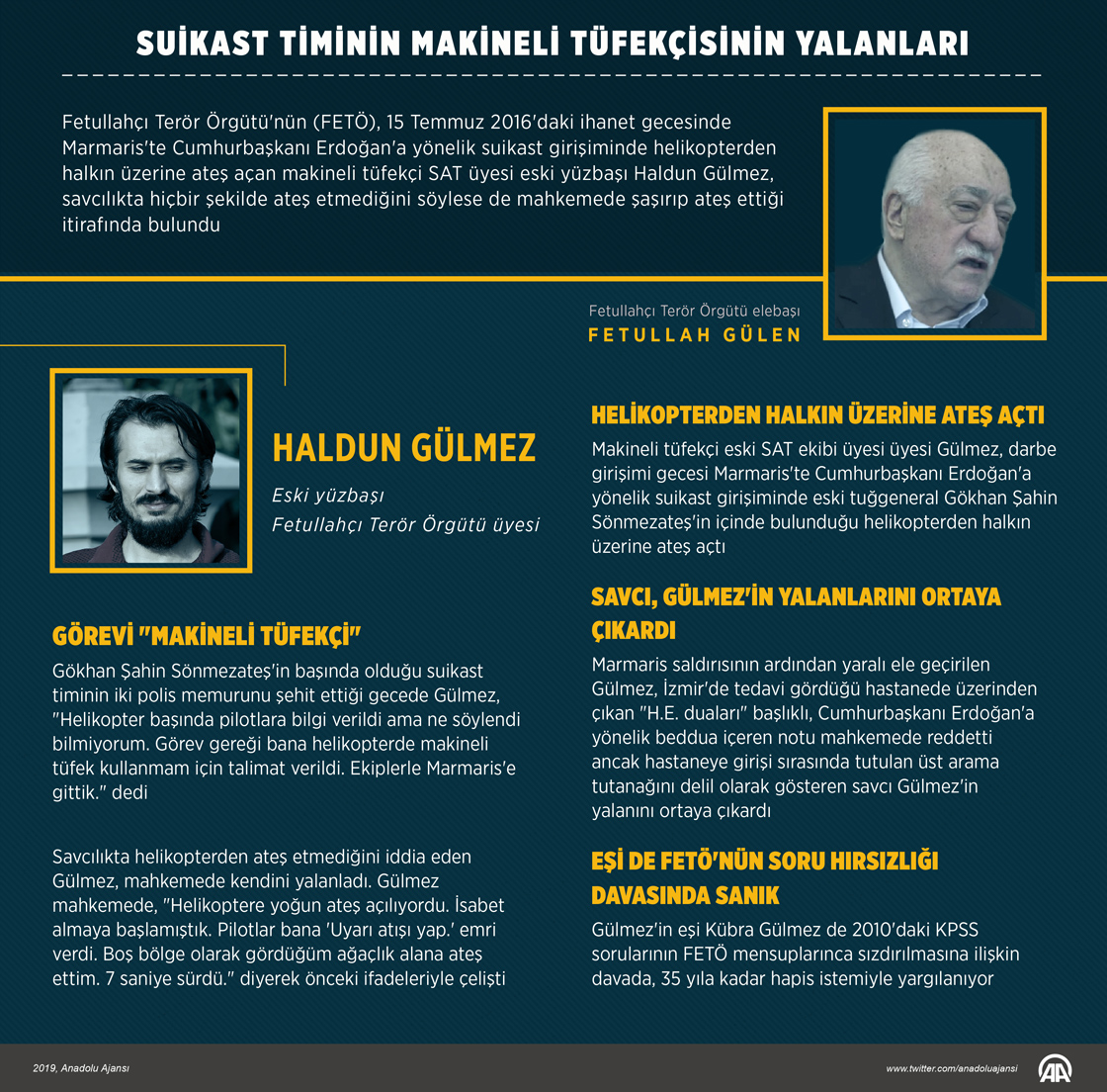 Suikast timinin makineli tüfekçisinin yalanları