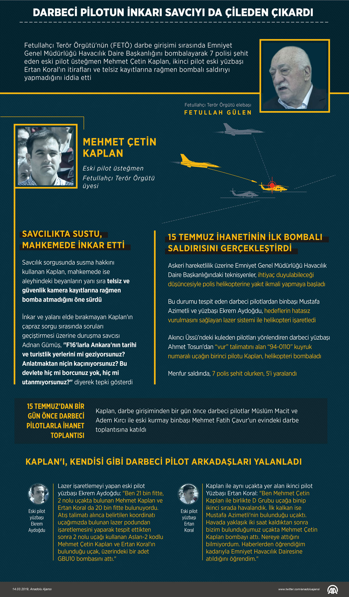 Darbeci pilotun inkarı savcıyı da çileden çıkardı