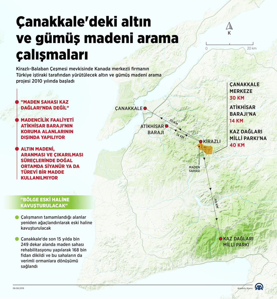  Çanakkale'deki altın ve gümüş madeni arama çalışmaları