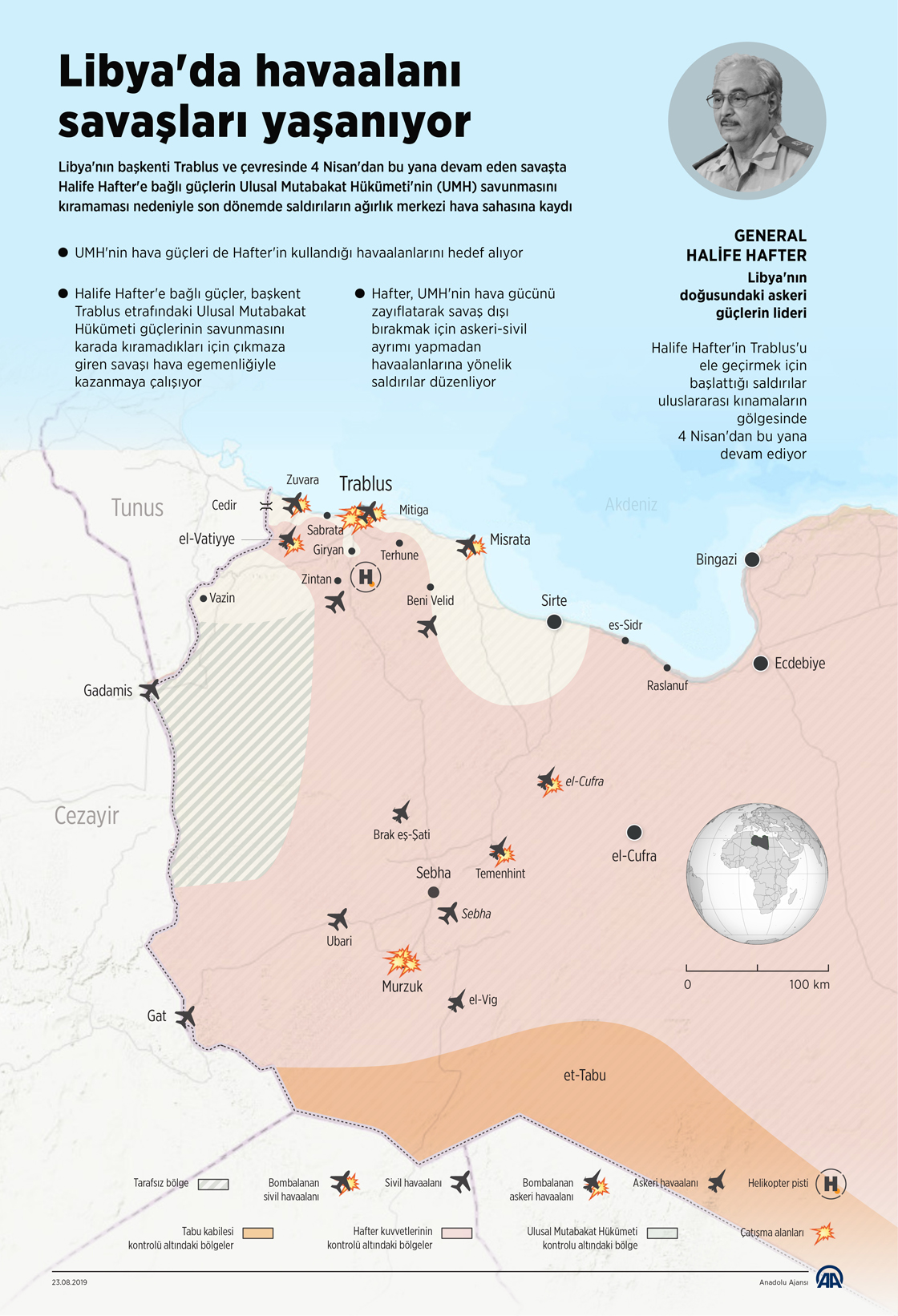 Libya'da havaalanı savaşları yaşanıyor
