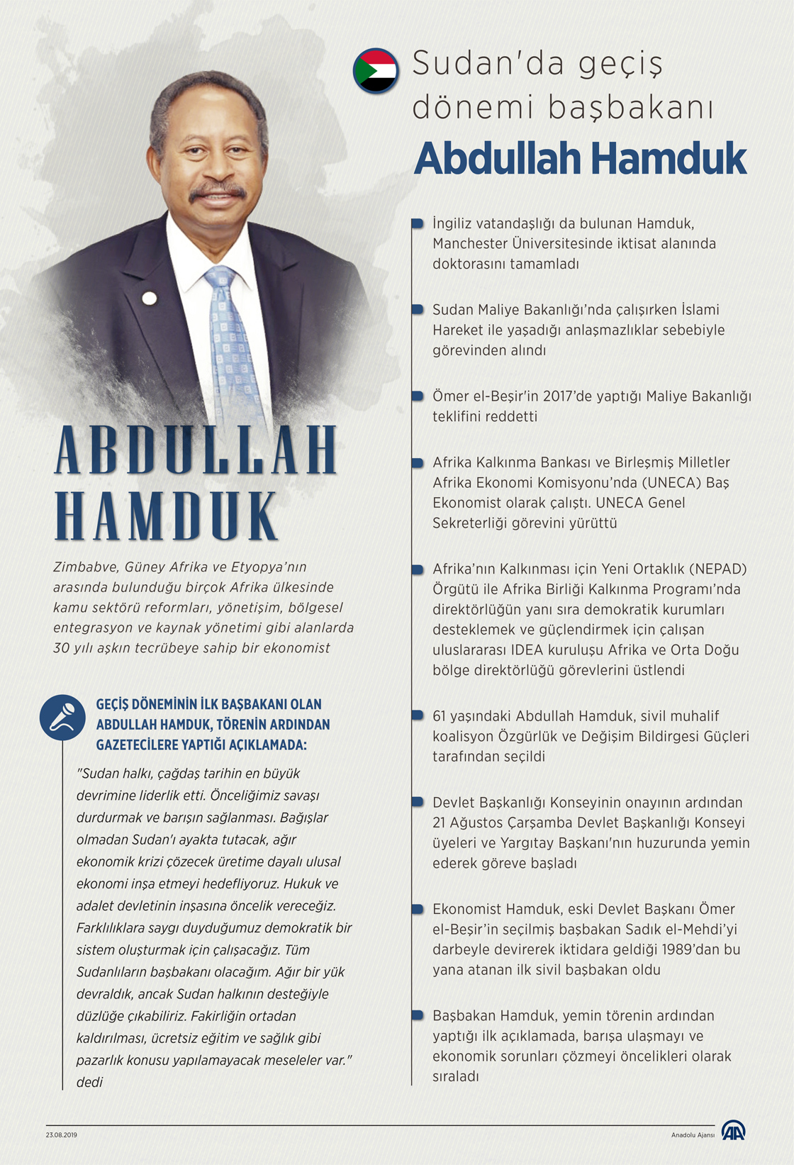 Sudan'da geçiş dönemi başbakanı Abdullah Hamduk 