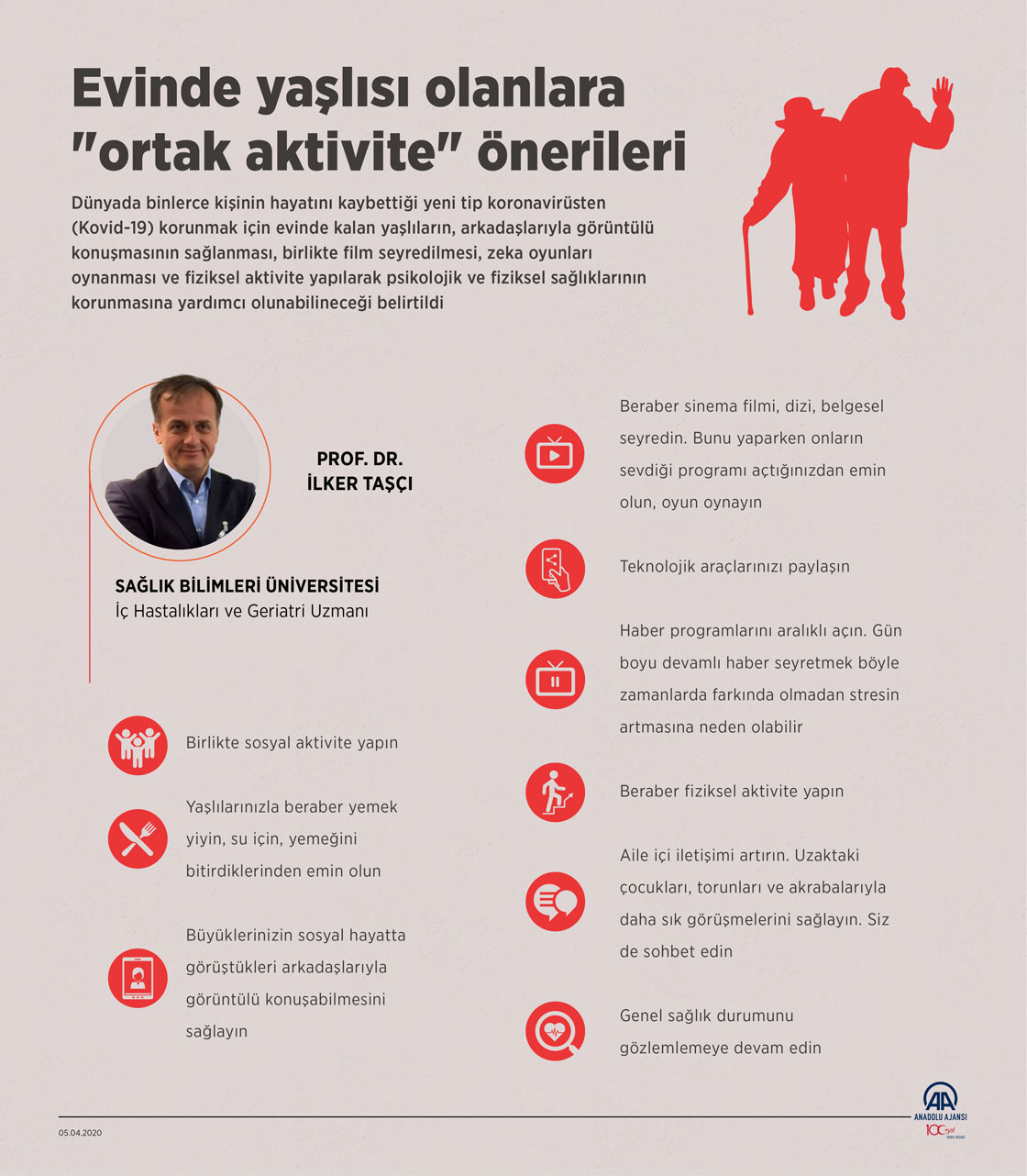 Evinde yaşlısı olanlara "ortak aktivite" önerileri