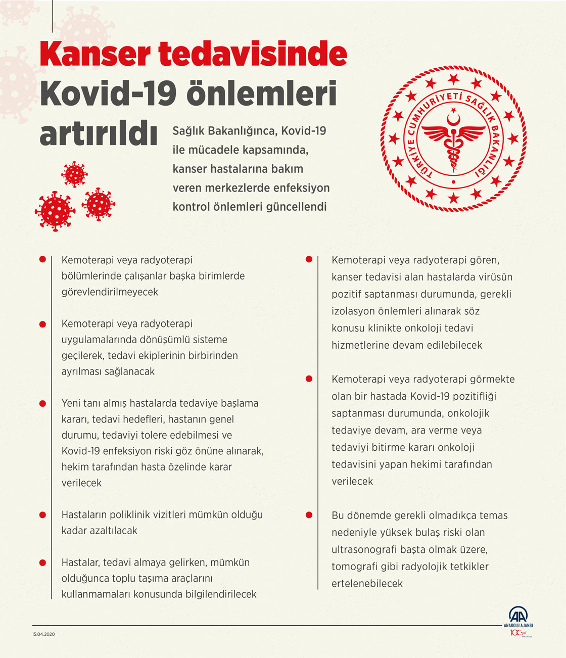 Kanser tedavisinde Kovid-19 önlemleri artırıldı