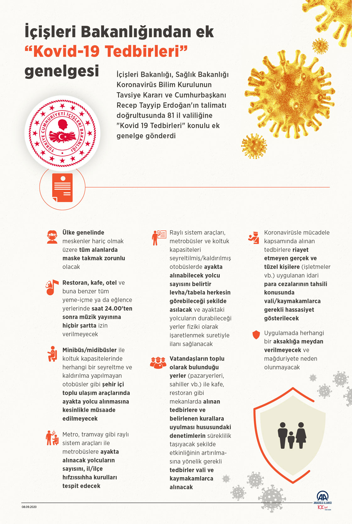 İçişleri Bakanlığından ek "Kovid-19 Tedbirleri" genelgesi