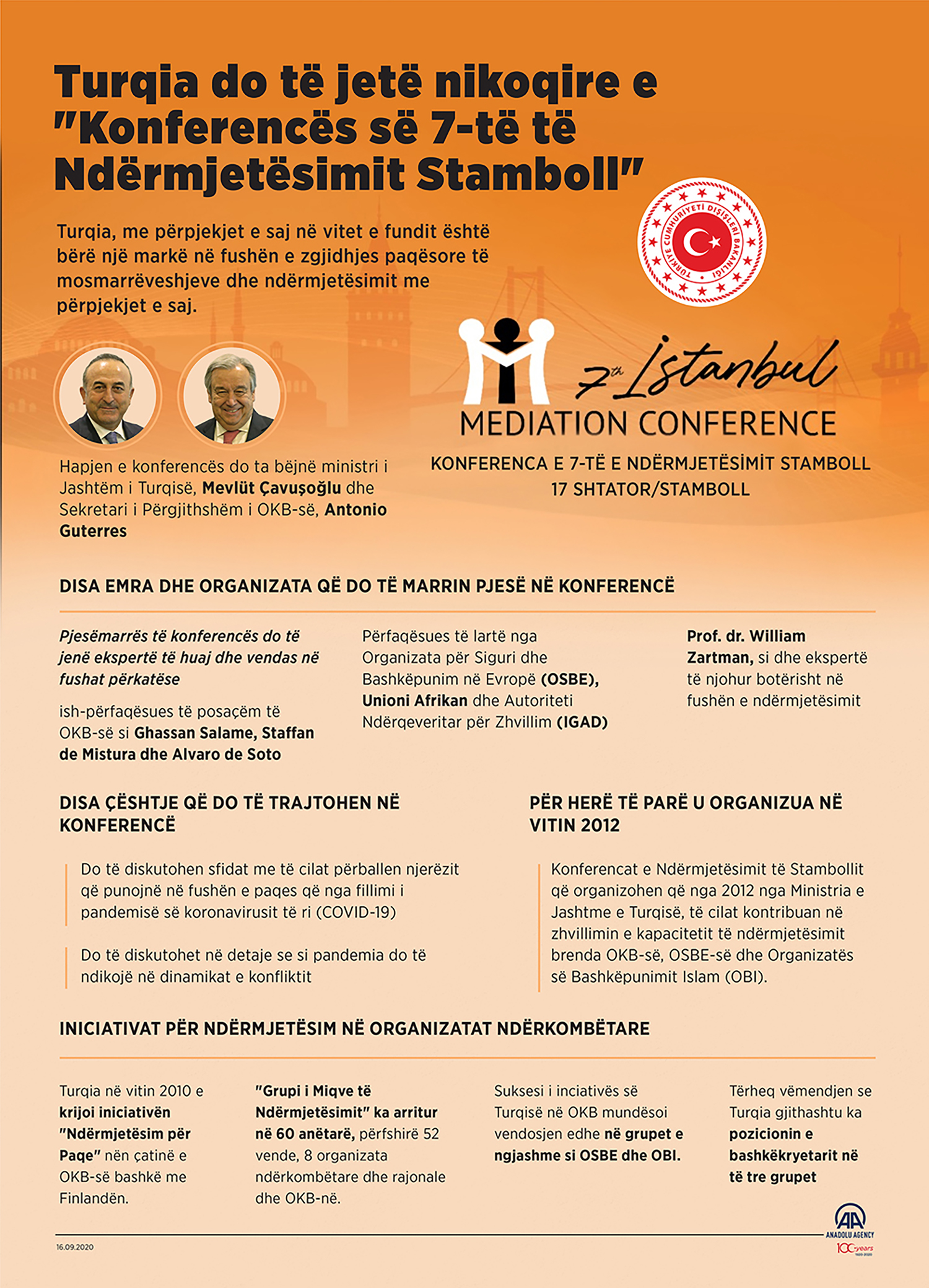 Turqia do të jetë nikoqire e "Konferencës së 7-të të Ndërmjetësimit Stamboll"