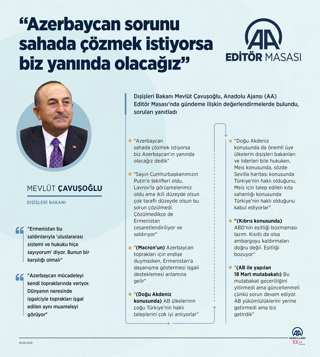 Dışişleri Bakanı Çavuşoğlu AA Editör Masası'na konuk oldu