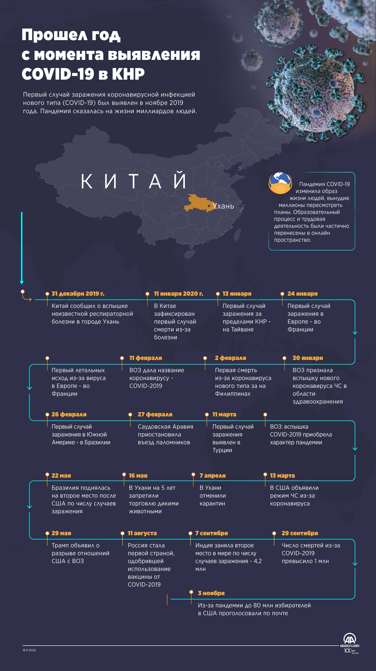 Прошел год с момента появления COVID-19 в КНР