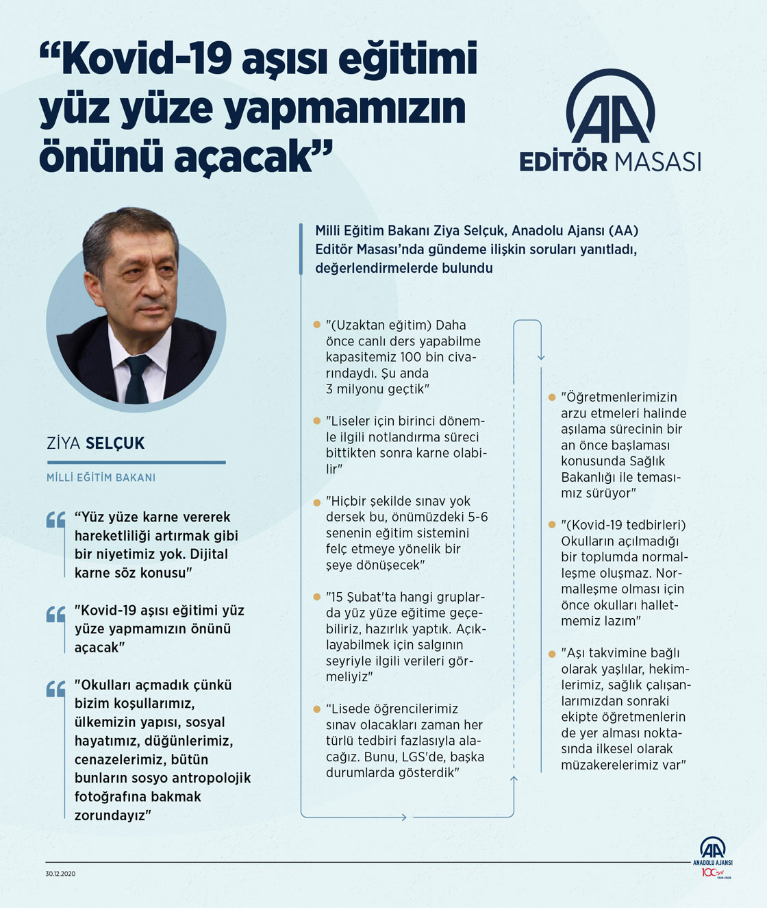 “Kovid-19 aşısı eğitimi yüz yüze yapmamızın önünü açacak”