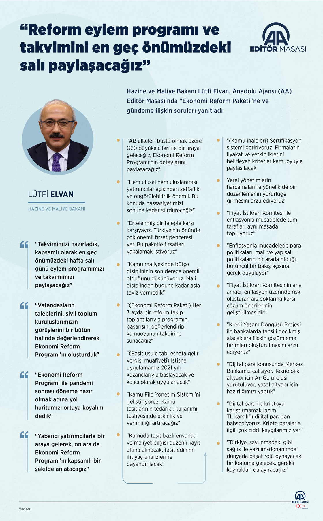 “Reform eylem programı ve takvimini en geç önümüzdeki salı paylaşacağız”