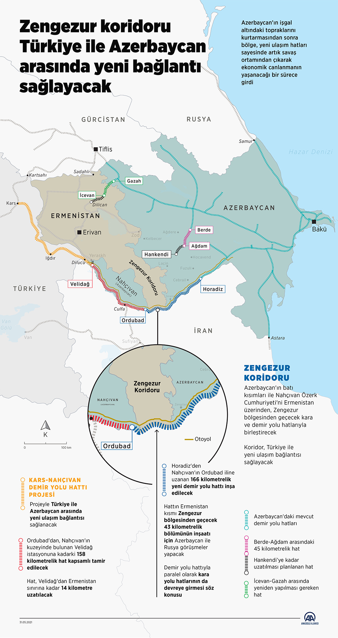 Zengezur koridoru Türkiye ile Azerbaycan arasında yeni bağlantı sağlayacak