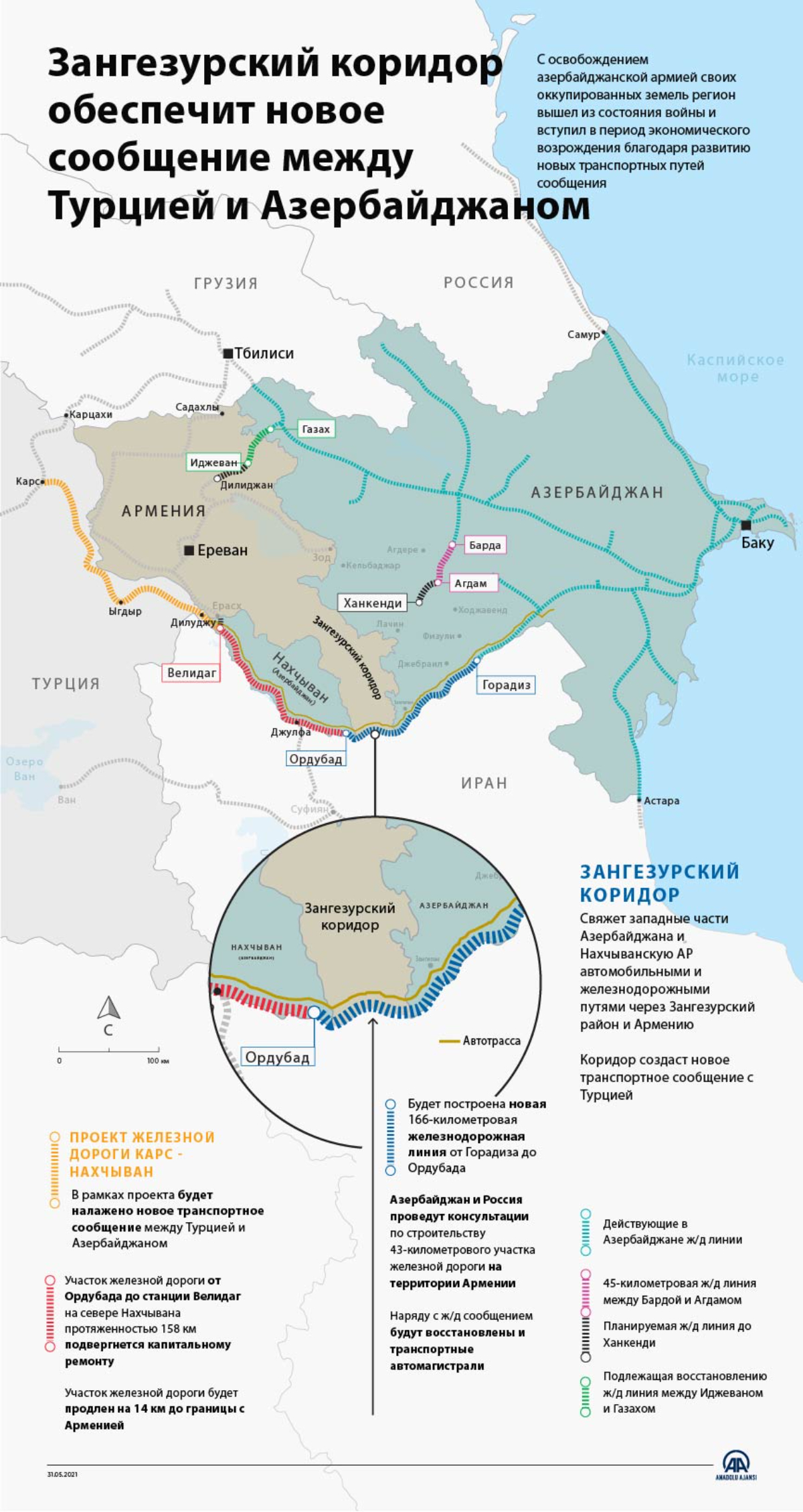 Зангезурский коридор обеспечит новое сообщение между Турцией и Азербайджаном