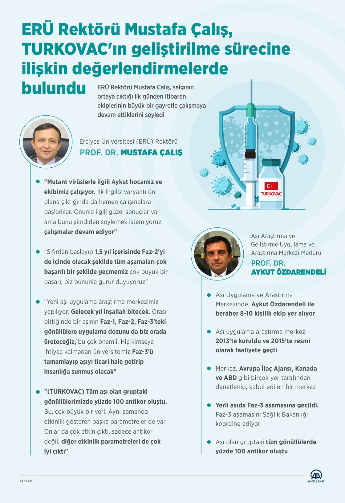 ERÜ Rektörü Mustafa Çalış, TURKOVAC'ın geliştirilme sürecine ilişkin değerlendirmelerde bulundu