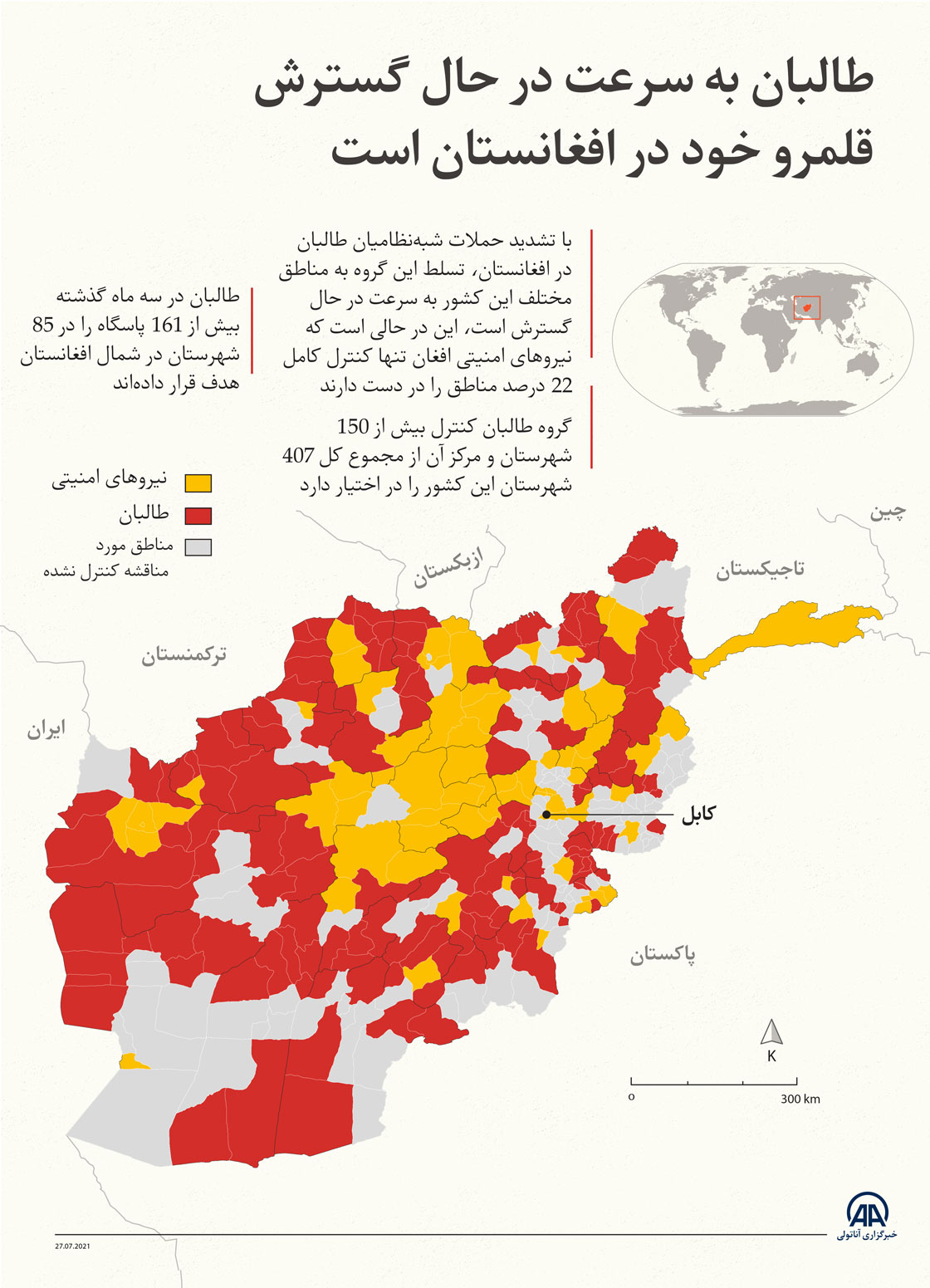 طالبان به سرعت در حال گسترش قلمرو خود در افغانستان است