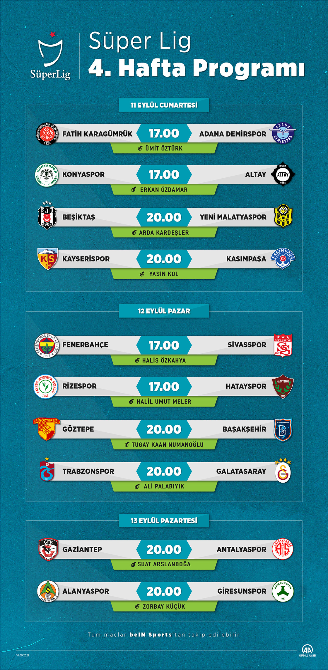 Süper Lig'de 4. haftanın programı
