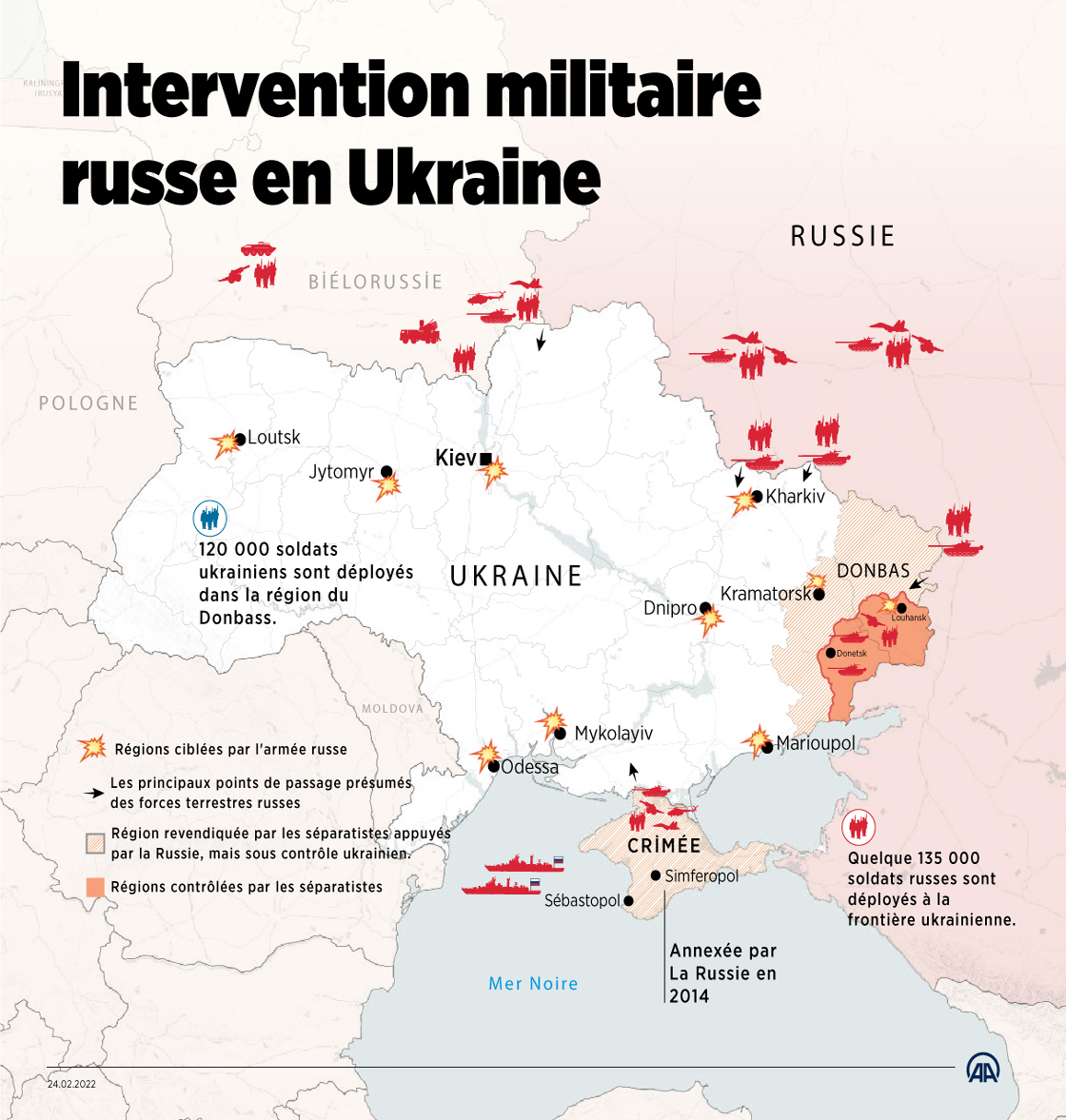 L'intervention russe cible des villes dans tout le territoire ukrainien