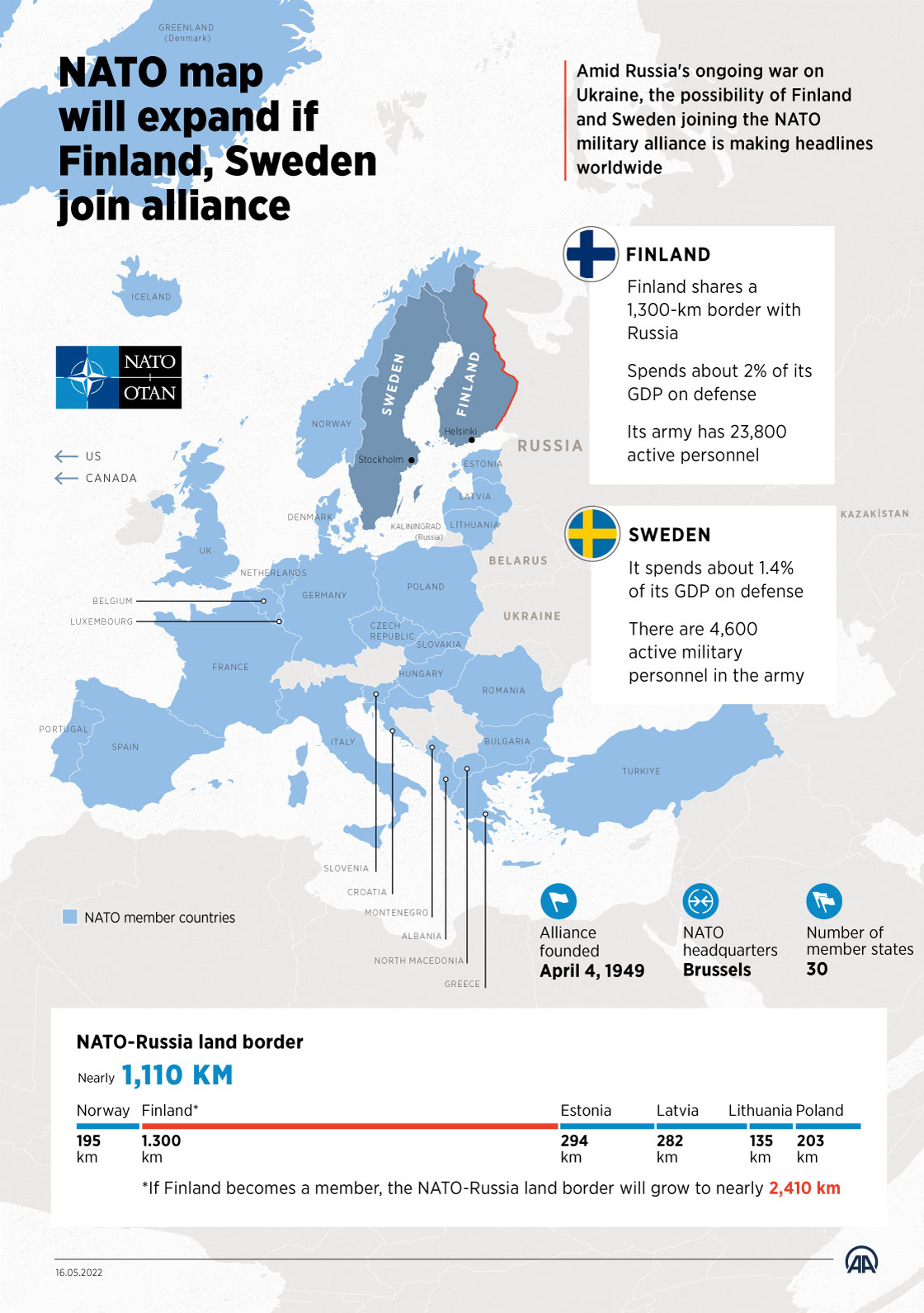 NATO map will expand if Finland, Sweden join alliance NATO map will expand if Finland, Sweden join alliance